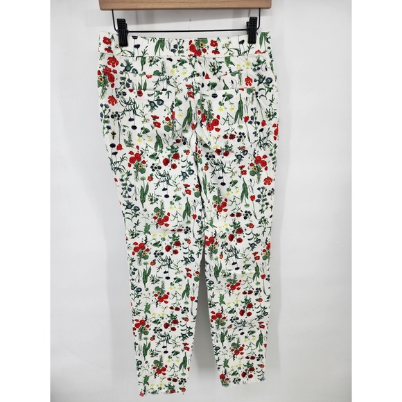 motto Pants - Motto Floral High Rise Skinny Ankle Pants White Size 8 Cottagecore Garden Party